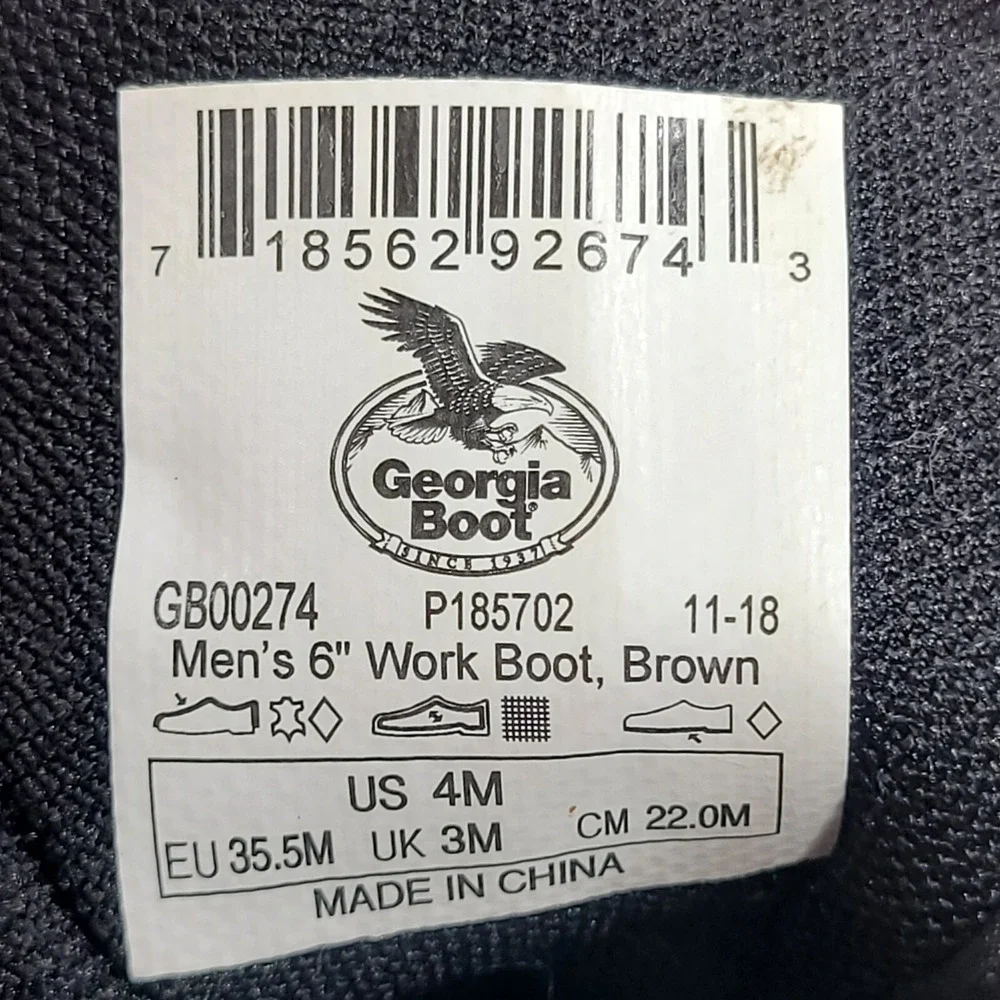 Georgia Boot Mens 4M Brown Leather Duck Boot Marshland 6